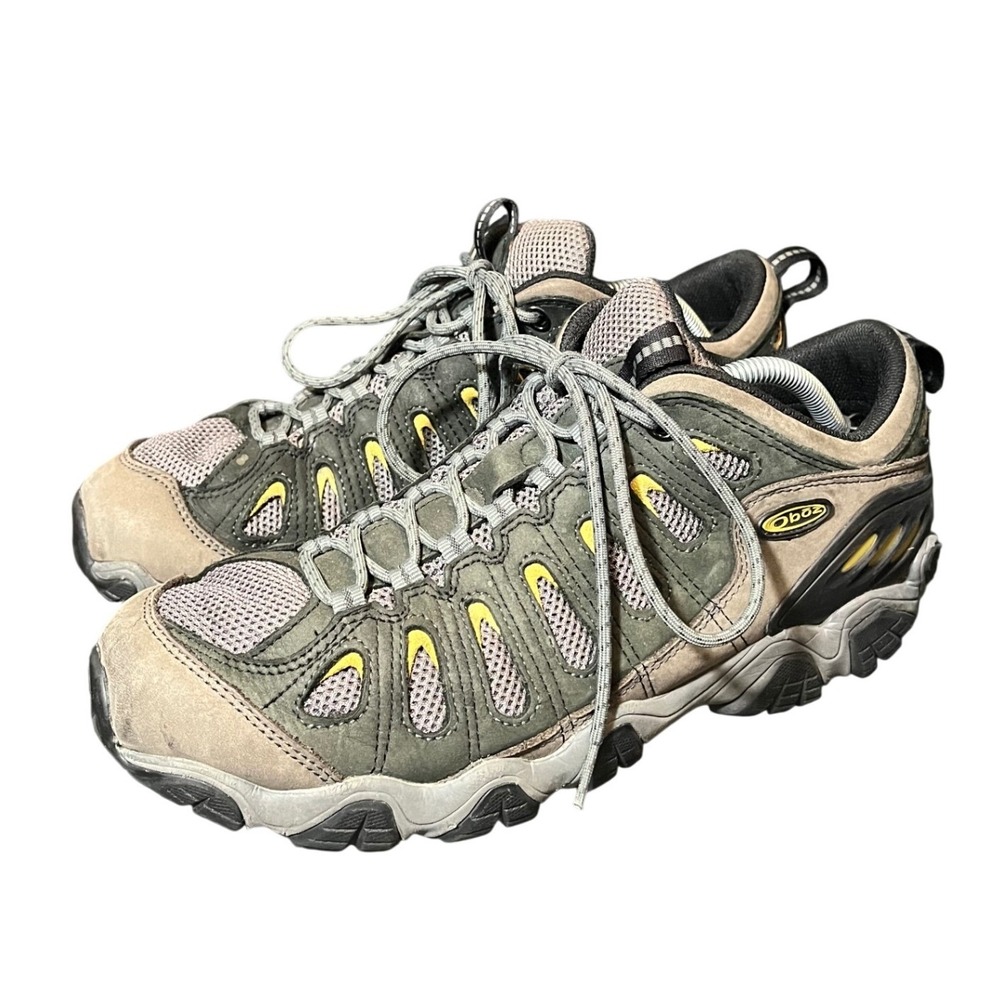 Oboz Sawtooth Hiking Shoes Mens 12 Gray Green Low Top Trail Sneakers 20601
